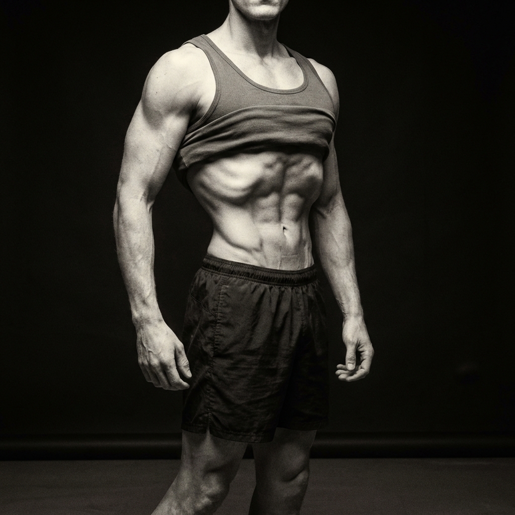 Realizando la pose de Vacuum Abdominal estilo Frank Zane