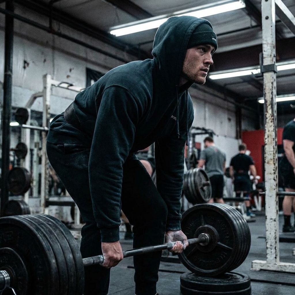 David Laid preparándose para un peso muerto pesado con mentalidad de hierro