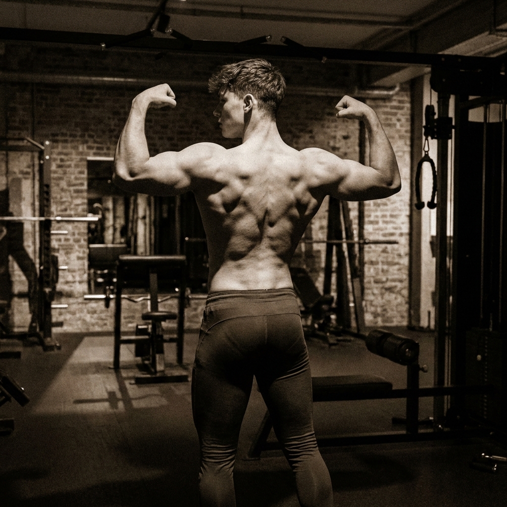 David Laid mostrando su V-Taper y desarrollo de espalda